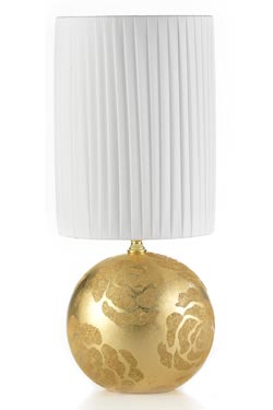 Linea Globe lampe ronde dorée motif fleurs petit modèle - Lampe de table by Munari par Stylnove Ceramiche