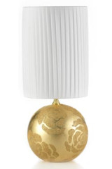 Linea Globe lampe ronde dorée motif fleurs petit modèle - Lampe de table by Munari par Stylnove Ceramiche