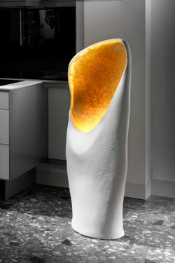 Linea Nature lampadaire blanc intérieur doré - Lampadaire by Munari par Stylnove Ceramiche