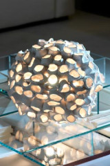 Linea Reef lampe de table ronde grand modèle blanc brillant - Lampe de table by Munari par Stylnove Ceramiche