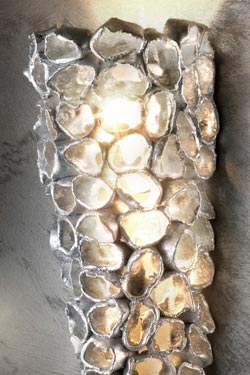 Linea Reef longue applique conique céramique et feuille d'argent
