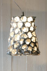 Linea Reef suspension conique petit modèle céramique et feuille d'argent - Suspension by Munari par Stylnove Ceramiche