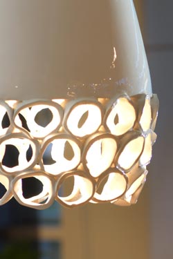 Linea Reef suspension ronde émail blanc brillant