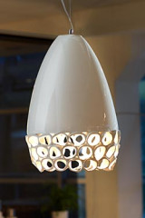 Linea Reef suspension ronde émail blanc brillant - Suspension by Munari par Stylnove Ceramiche