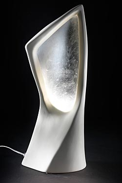 Linear lampe de table blanc et argent - Lampe de table by Munari par Stylnove Ceramiche