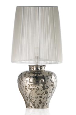 Ming lampe potiche céramique platine brillant et motif mat