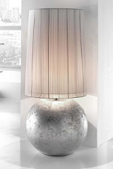 Moon grande lampe ronde céramique décorée à la feuille d'argent - Lampe de table by Munari par Stylnove Ceramiche