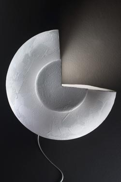 Open Ming lampe forme vase ouvert en céramique argentée