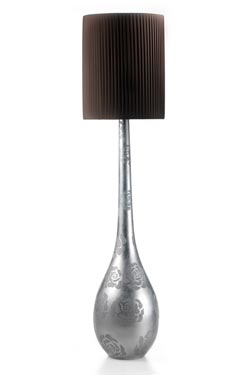 Raindrop lampadaire en boule allongée décoré à la feuille d'argent - Lampadaire by Munari par Stylnove Ceramiche