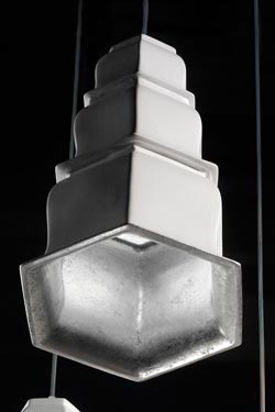 Suspension en céramique blanche intérieur argent petit modèle - Suspension by Munari par Stylnove Ceramiche