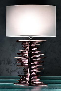 Traccia lampe en céramique, bronze et cuivre - Lampe de table by Munari par Stylnove Ceramiche
