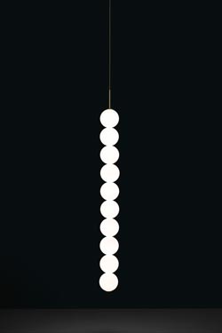 Abacus suspension boulier 10 boules en verre opale blanc - Suspension by Terzani