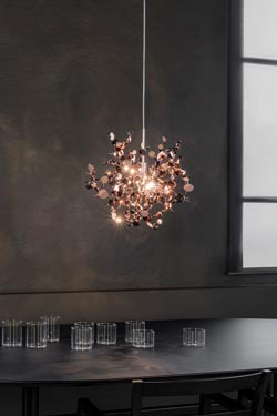 Argent suspension en nuage de métal finition or rose - Suspension by Terzani