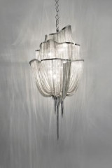 Atlantis lustre cascade en métal finition nickel - Lustre by Terzani