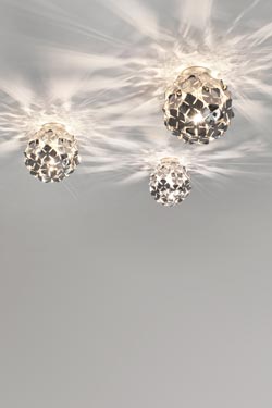 Ortenzia small ceiling light with silver petals - Ceiling lights by Terzani