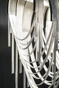 Atlantis silver draped chandelier 150cm