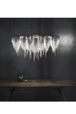 Atlantis silver draped chandelier 150cm