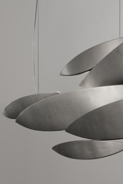 I Lucci lustre 145cm en nickel brossé