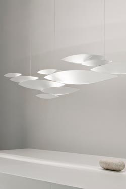 I Lucci lustre 220cm en métal blanc