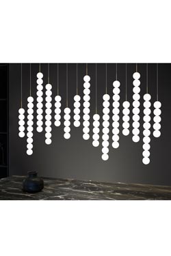 Abacus pendant 60 white balls 140cm