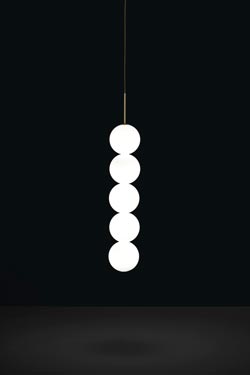 Abacus pendant 5 balls in white opal glass - Pendants by Terzani