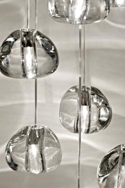 Mizu pendant 7 drops of clear crystal