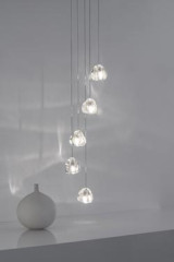 Mizu 5-light pendant in silver crystal - Pendants by Terzani