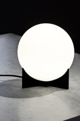 Oscar table lamp with white glass globe and matt black metal finish  - Table lamps by Terzani