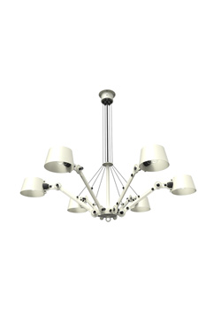 Lightning white Bolt chandelier with 6 branches - Chandeliers by Tonone