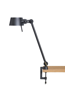 Large Bolt Desk lamp with one arm only, and a vice clamp. Black. - Desk lamps by Tonone