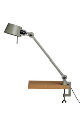 Large Bolt Desk lamp with one arm only, and a vice clamp. Moss green. - Desk lamps by Tonone