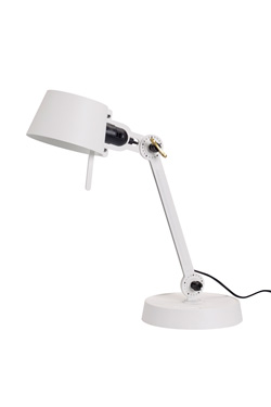 Small Bolt Desk lamp with one arm only, and a base. Pure white. - Desk lamps by Tonone