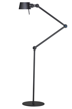 Grand lampadaire noir articulé en acier grainé Bolt - Lampadaire by Tonone