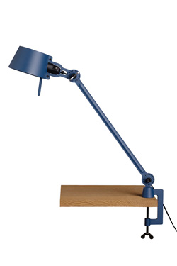 Lampe de bureau bleue en acier grainé à pince-étau Bolt Desk - Lampe de bureau by Tonone
