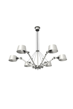 Lustre Bolt 6 lumière gris clair style industriel - Lustre by Tonone