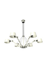 Lustre 6 bras blanc crème en acier massif Bolt  - Lustre by Tonone