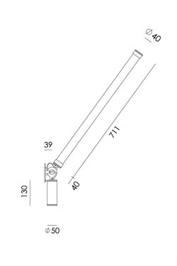 Mr Tubes applique minimaliste tube LED blanche