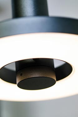 Beads pendant light black round 3 lights