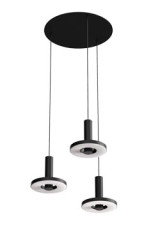 Beads pendant light black round 3 lights - Pendants by Tonone