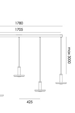 Beads pendant light 5 lights in-line