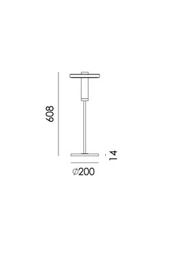 Beads table lamp in aluminum and black steel downlight