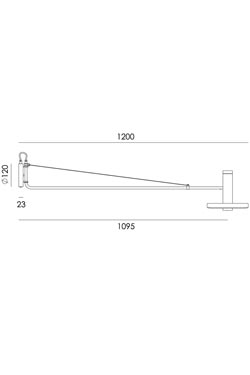 Beads large LED wall light in steel and black aluminum
