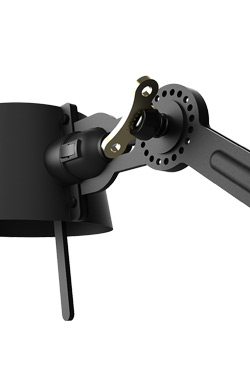 Bolt matt black articulated bedside lamp