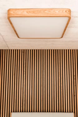 60cm square oak ceiling light