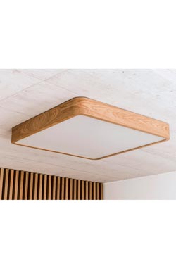 60cm square oak ceiling light