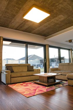 60cm square oak ceiling light