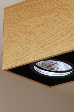 Mini spot 2 lights in oak 22x12cm