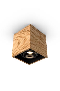 Mini spot 1 light oak cube 11x11cm - Ceiling lights by Trilum