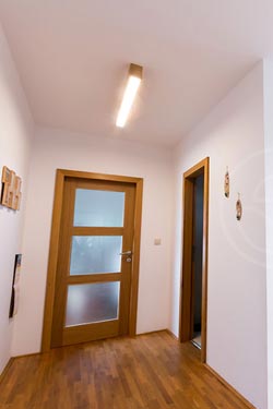 WoodLED Linus rectangular oak ceiling lamp 110cm