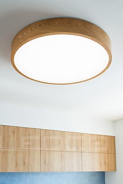 WoodLED Round round ceiling lamp in oak 60cm - Ceiling lights by Trilum